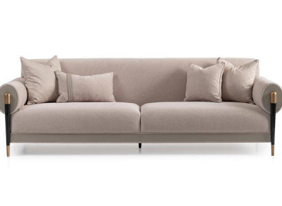 Stoffsofa Dreisitzer Sofa 3 Sitzer Polstersofa Modern Design Beige Neu